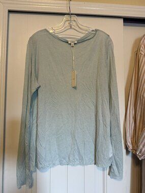 Madhappy Modal Silk Long Sleeve Tee Light Blue XXL NWT Luxury Basic